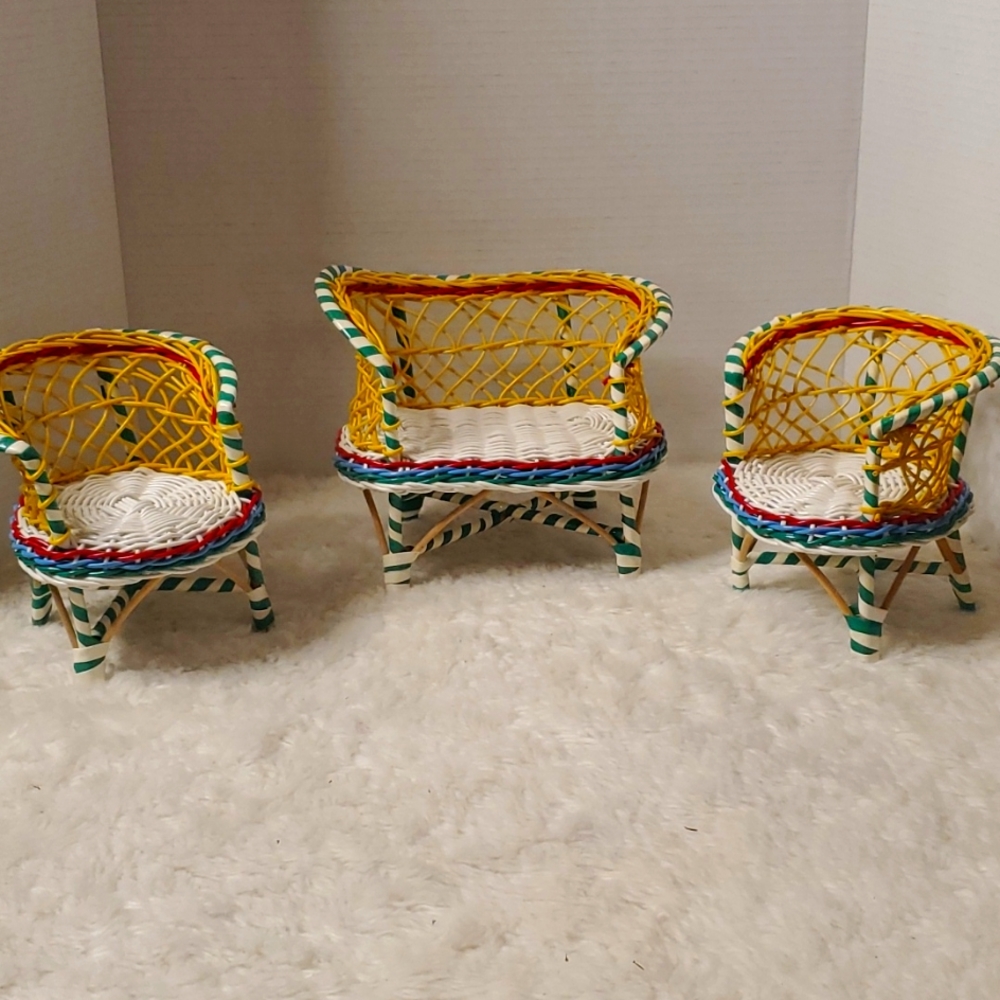 3 piece Mexican wicker furniture set